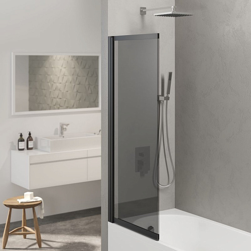 Шторка на ванну BERGES RIVER S Slider Black 980 тонированное стекло 065018 Шторка на ванну BERGES RIVER S Slider Black 980 тонированное стекло 065018