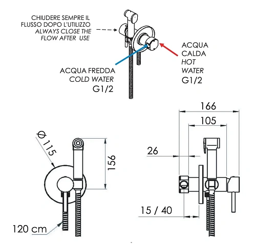 Гигиенический душ Remer X Style X65WRL, медь глянцевая Гигиенический душ Remer X Style X65WRL, медь глянцевая