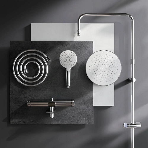 Душевая система AM.PM Spirit V2.0 F0770A500 с термостатом, верхний душ d 250 мм Душевая система AM.PM Spirit V2.0 F0770A500 с термостатом, верхний душ d 250 мм