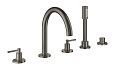 Смеситель на борт ванны GROHE Atrio New на 5 отверстий с ручным душем и переключателем, темный графит (1 19922AL3 Смеситель на борт ванны GROHE Atrio New на 5 отверстий с ручным душем и переключателем, темный графит (1 19922AL3