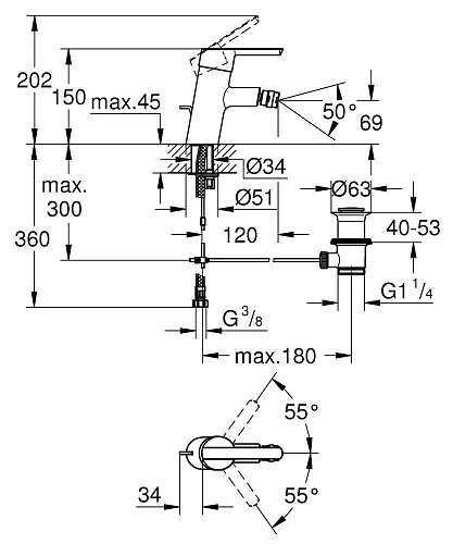 Смеситель для биде GROHE Feel (32558000) Смеситель для биде GROHE Feel (32558000)
