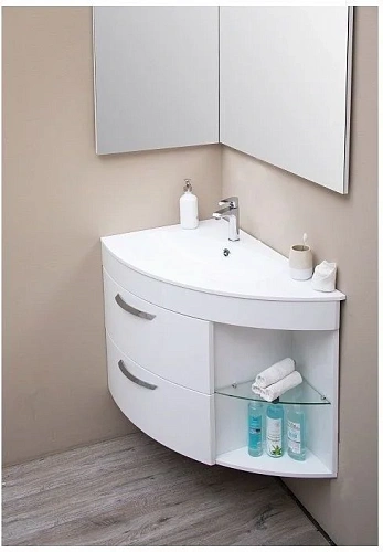 Зеркало De Aqua Трио Люкс 90 L белый 184503 Зеркало De Aqua Трио Люкс 90 L белый 184503