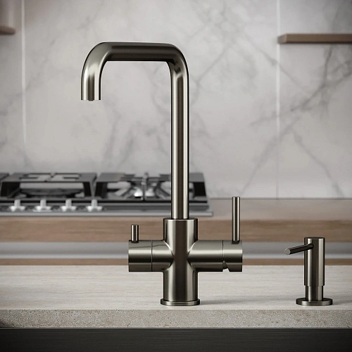 Смеситель для кухни SANCOS Vela SC4013GG с возможностью подключения фильтра, вороненая сталь Смеситель для кухни SANCOS Vela SC4013GG с возможностью подключения фильтра, вороненая сталь