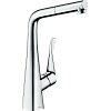 Картинка анонса товара «смеситель для кухни hansgrohe metris m71 320, eco, с вытяжным изливом, 1jet 14781000, хром»