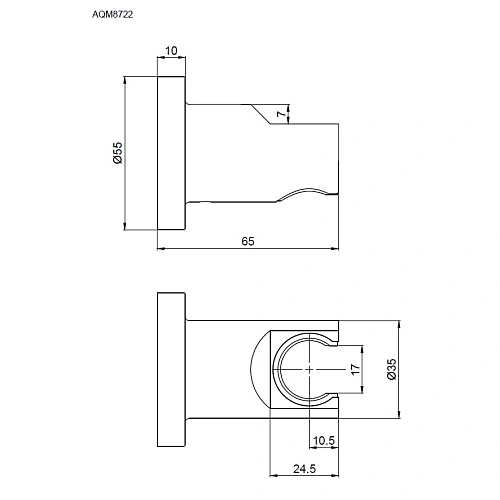 Держатель ручного душа AQUAme Siena AQM8722GM металл шлифованный Держатель ручного душа AQUAme Siena AQM8722GM металл шлифованный