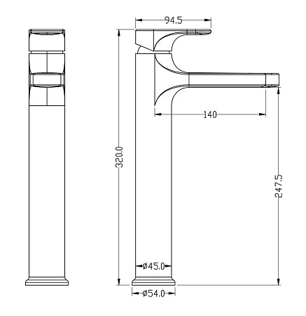 Смеситель для раковины Boheme Spectre высокий хром 452-CR Смеситель для раковины Boheme Spectre высокий хром 452-CR