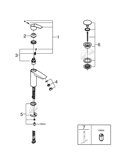 Смеситель для раковины GROHE Eurosmart M-Size (23989003) Смеситель для раковины GROHE Eurosmart M-Size (23989003)