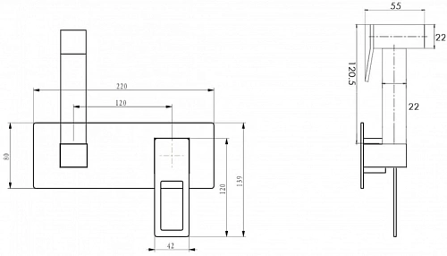 Гигиенический душ Boheme Q 147-CRG.2 CHROME GOLD Гигиенический душ Boheme Q 147-CRG.2 CHROME GOLD