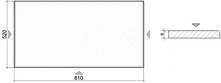 Столешница Boheme стекло 80см прямая BLACK 853-080-B Столешница Boheme стекло 80см прямая BLACK 853-080-B