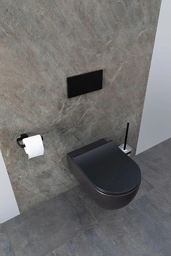 Унитаз подвесной Allen Brau Priority 4.31001.31 с крышкой, черный матовый Унитаз подвесной Allen Brau Priority 4.31001.31 с крышкой, черный матовый