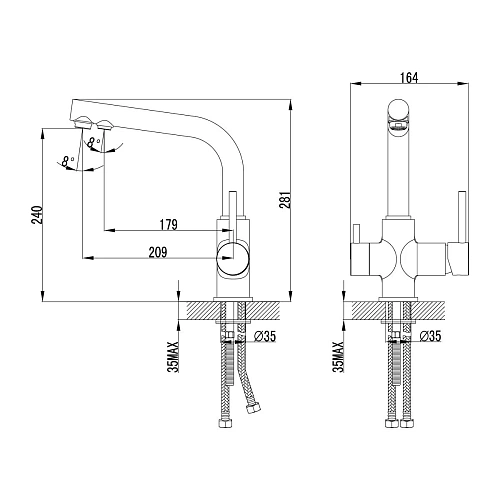 Смеситель для кухни Lemark Comfort LM3061C с подключением к фильтру, хром Смеситель для кухни Lemark Comfort LM3061C с подключением к фильтру, хром