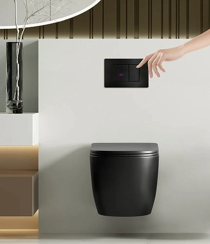 Клавиша смыва ABBER AC0122SMB сенсорная, черная матовая Клавиша смыва ABBER AC0122SMB сенсорная, черная матовая