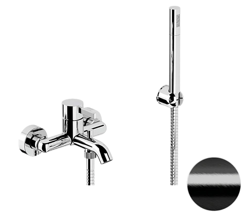 Смеситель для ванны Remer Metrica MC02CFP, черный брашированный хром Смеситель для ванны Remer Metrica MC02CFP, черный брашированный хром