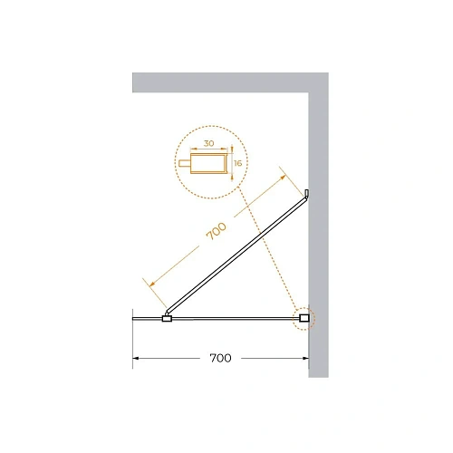 Душевая перегородка CEZARES LIBERTA-L-1-TB-70-C-NERO 70см стекло прозрачное, профиль черный Душевая перегородка CEZARES LIBERTA-L-1-TB-70-C-NERO 70см стекло прозрачное, профиль черный