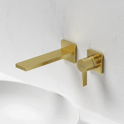 Смеситель для раковины Sancos Linn SC9021BG c внутренней частью, брашированное золото, PVD покрытие Смеситель для раковины Sancos Linn SC9021BG c внутренней частью, брашированное золото, PVD покрытие