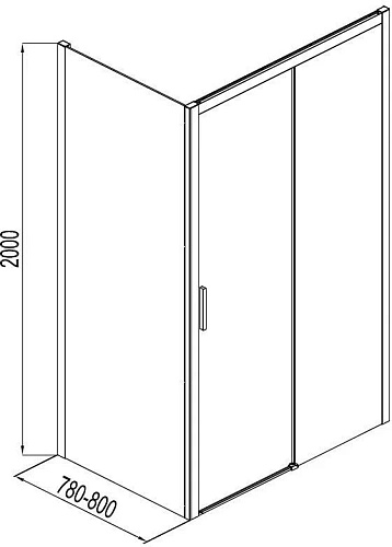 Боковая стенка Aquanet Pleasure AE60-F-80H200U-BT 80, прозрачное стекло Боковая стенка Aquanet Pleasure AE60-F-80H200U-BT 80, прозрачное стекло