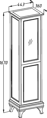 Шкаф-пенал Opadiris Борджи, слоновая кость, левый Z0000012564 Шкаф-пенал Opadiris Борджи, слоновая кость, левый Z0000012564