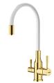 Смеситель для кухни Raglo R81.64.03 с гибким изливом с подключением к фильтру, золотой сатин Смеситель для кухни Raglo R81.64.03 с гибким изливом с подключением к фильтру, золотой сатин