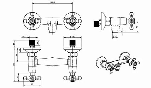 Смеситель для душа Boheme ROYAL CRYSTAL 314-Royal/CRST black бронза Смеситель для душа Boheme ROYAL CRYSTAL 314-Royal/CRST black бронза