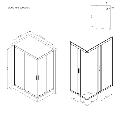 Душевой уголок AM.PM Gem W90G-404-120290-MT Twin Slide 120x90, профиль хром матовый, стекло прозрачное Душевой уголок AM.PM Gem W90G-404-120290-MT Twin Slide 120x90, профиль хром матовый, стекло прозрачное