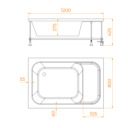 Душевой поддон RGW Acryl BC/L (с сиденьем) 800x1200 мм 16180682-91 прямоугольный белый Душевой поддон RGW Acryl BC/L (с сиденьем) 800x1200 мм 16180682-91 прямоугольный белый