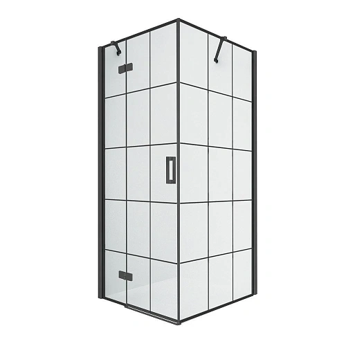Душевой уголок NEW TRENDY NEW RENOMA BLACK L 90x90x195 D-0273A/D-0119B (черный) Душевой уголок NEW TRENDY NEW RENOMA BLACK L 90x90x195 D-0273A/D-0119B (черный)