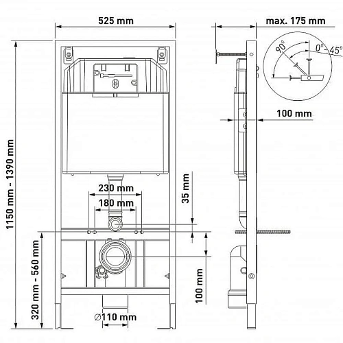 Комплект унитаза BERGES ALBIT S с инсталляцией NOVUM, кнопкой L3 глянцевый хром, сидение дюропласт T 042438 Комплект унитаза BERGES ALBIT S с инсталляцией NOVUM, кнопкой L3 глянцевый хром, сидение дюропласт T 042438