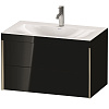 Тумба с раковиной Duravit XVIU XV4615OB140C 80 см черный глянцевый