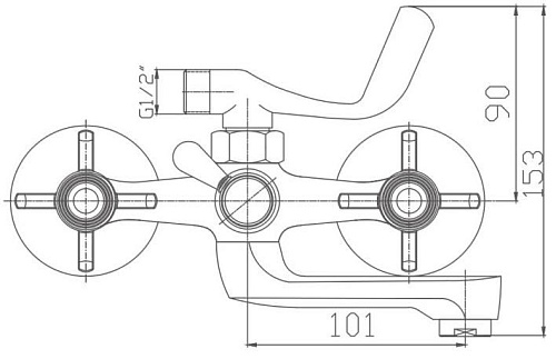 Смеситель для ванны Haiba HB3024, хром Смеситель для ванны Haiba HB3024, хром