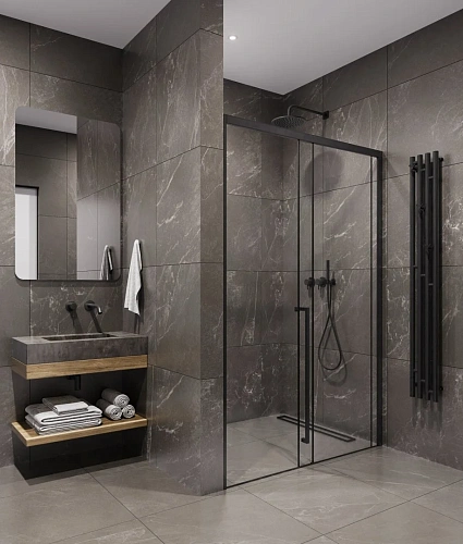 Душевая дверь Timo (T59L) TDSS-150/03C-8L, раздвижная 1500x2000, профиль черный, стекло прозрачное 8 мм Душевая дверь Timo (T59L) TDSS-150/03C-8L, раздвижная 1500x2000, профиль черный, стекло прозрачное 8 мм