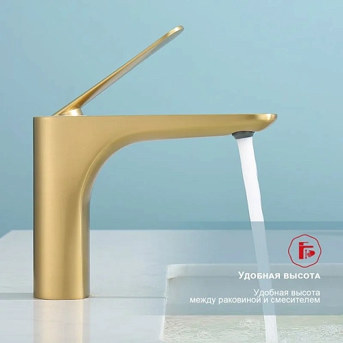 Смеситель для раковины Raglo R21.10.03, золотой сатин Смеситель для раковины Raglo R21.10.03, золотой сатин