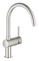 Смеситель для кухни GROHE Vento с C-образным изливом, суперсталь (30427DC0) Смеситель для кухни GROHE Vento с C-образным изливом, суперсталь (30427DC0)
