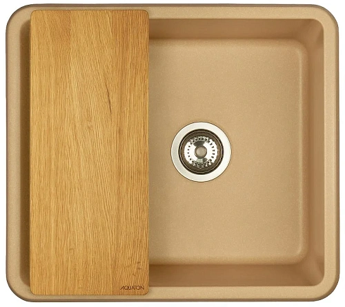 Кухонная мойка Aquaton Беллис 57 1A724932BS260 из литого мрамора, латте Кухонная мойка Aquaton Беллис 57 1A724932BS260 из литого мрамора, латте