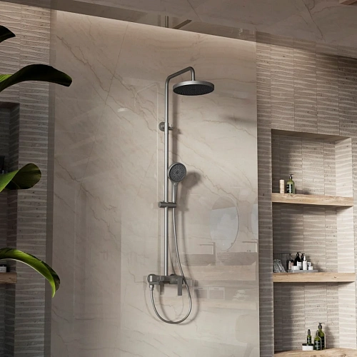 Душевая система Vincea VSFS-413GM с изливом, вороненая сталь Душевая система Vincea VSFS-413GM с изливом, вороненая сталь