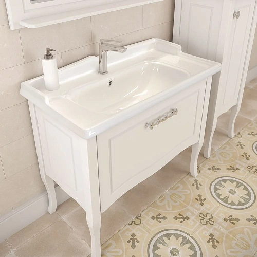 Тумба с раковиной Comforty Павия 100 00-00017943 белый глянец с раковиной 3310 Тумба с раковиной Comforty Павия 100 00-00017943 белый глянец с раковиной 3310