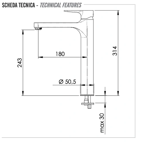 Смеситель для раковины Remer Winner W11L Смеситель для раковины Remer Winner W11L