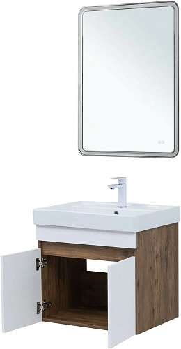 Тумба под раковину Aquanet Оптима 60 00344791 дуб рустикальный/белый сатин Тумба под раковину Aquanet Оптима 60 00344791 дуб рустикальный/белый сатин