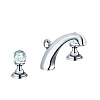 Картинка анонса товара «смеситель для раковины kludi adlon 5104305g5 dn 15, на 3 отверстия, высокий излив, ручки хрусталь, ц»