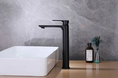 Смеситель для раковины ABBER Weiss Insel AF8011B черный матовый Смеситель для раковины ABBER Weiss Insel AF8011B черный матовый