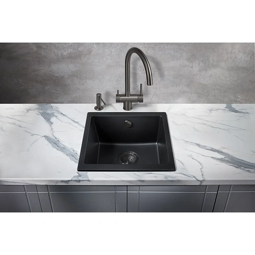 Кухонная мойка Milacio Leon 45 Cuarzo (MC.77091), черный матовый Кухонная мойка Milacio Leon 45 Cuarzo (MC.77091), черный матовый