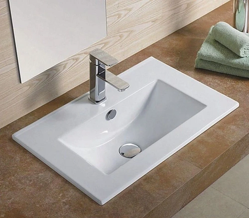 Раковина CeramaLux YJ803-60 врезная, белый Раковина CeramaLux YJ803-60 врезная, белый