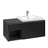 Картинка анонса товара «тумба под раковину villeroy &amp; boch subway 3.0 с подсветкой volcano black / volcano black c571l0vl»