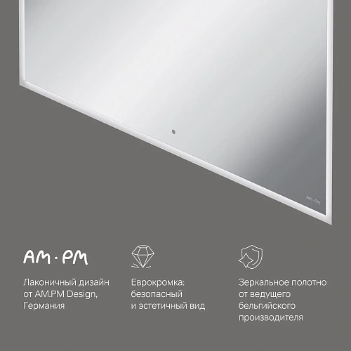 Зеркало AM.PM Spirit V2.0 M71AMOX1001SA с LED-подсветкой и системой антизапотевания, сенсор, 100 см Зеркало AM.PM Spirit V2.0 M71AMOX1001SA с LED-подсветкой и системой антизапотевания, сенсор, 100 см