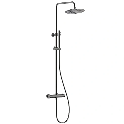 Душевая система AQUAme AQM8006GM с термостатом, оружейная сталь Душевая система AQUAme AQM8006GM с термостатом, оружейная сталь