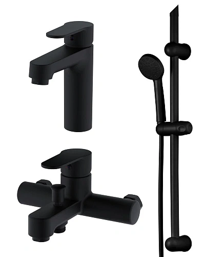 Комплект смесителей OneLife P07-511b черный Комплект смесителей OneLife P07-511b черный