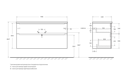Тумба под раковину BelBagno ETNA-H60-1200-2C-SO-BL-P Bianco Lucido подвесная 1200x450 Тумба под раковину BelBagno ETNA-H60-1200-2C-SO-BL-P Bianco Lucido подвесная 1200x450