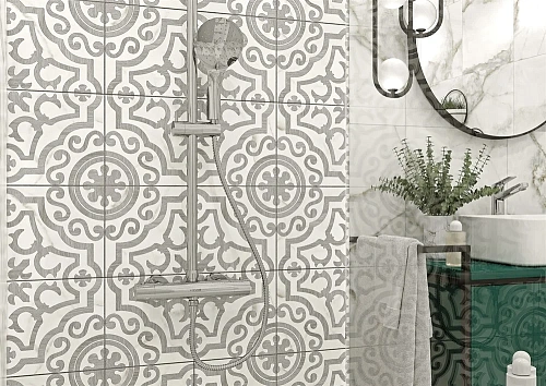 Керамогранит Cersanit Siena узоры белый рельеф 42x42 16010 Керамогранит Cersanit Siena узоры белый рельеф 42x42 16010