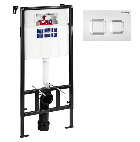 Инсталляция для унитаза BETTOSERB SAVA FIX SLIM SET40006488G с клавишей смыва SMART белый/хром Инсталляция для унитаза BETTOSERB SAVA FIX SLIM SET40006488G с клавишей смыва SMART белый/хром