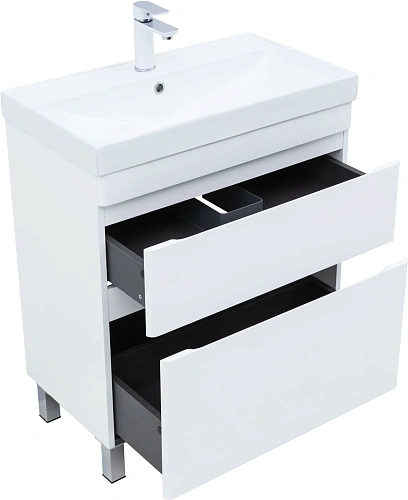 Тумба под раковину Aquanet Слим 70 00346043 напольная, белый сатин Тумба под раковину Aquanet Слим 70 00346043 напольная, белый сатин