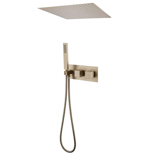 Душевая система ABBER Daheim AF8255G скрытого монтажа без излива, термостат, золото матовое Душевая система ABBER Daheim AF8255G скрытого монтажа без излива, термостат, золото матовое
